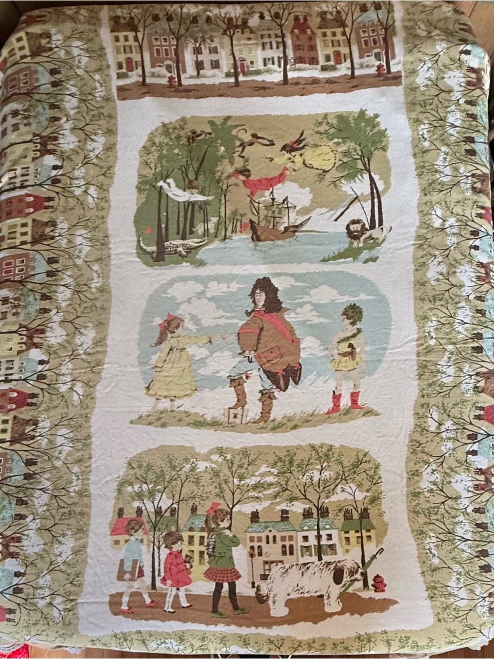 Fieldcrest Storybook Cotton Coverlet Peter Pan Vintage 1966